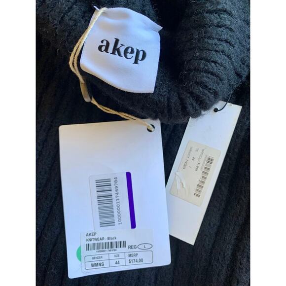 Akep Turtleneck Sweater in Black Size 44 Knit Ribbed Outdoor Classic Warmer - Picture 3 of 3